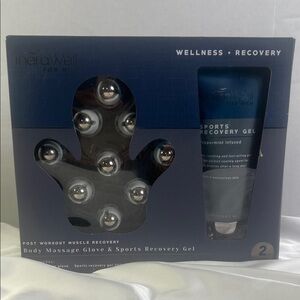 InerWell Massage Glove & Recovery Gel Set for Men Sports Recovery Sore Muscles